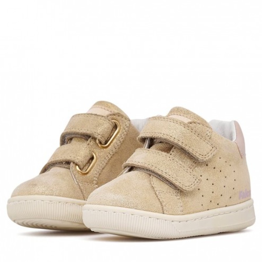 Girl FALCOTTO | Falcotto Kiner Vl - Leather And Suede Sneakers - Platinum-Powder Pink