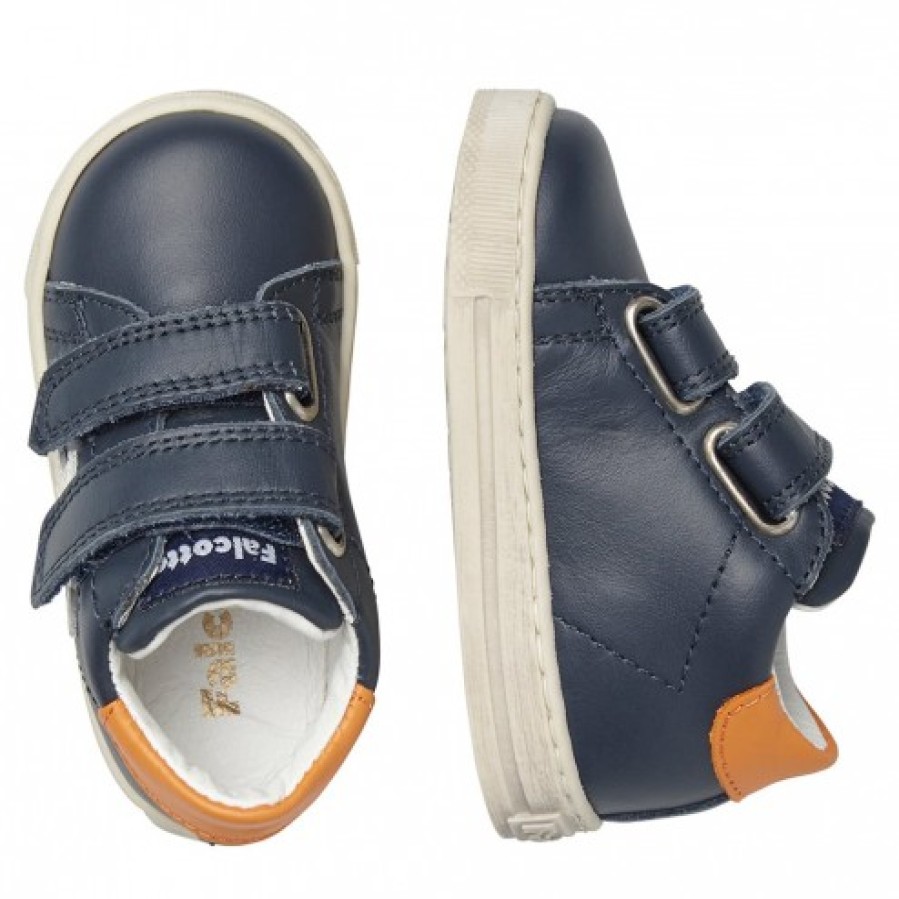 Boy FALCOTTO | Falcotto Sasha Vl - Leather Sneakers - Navy-Orange