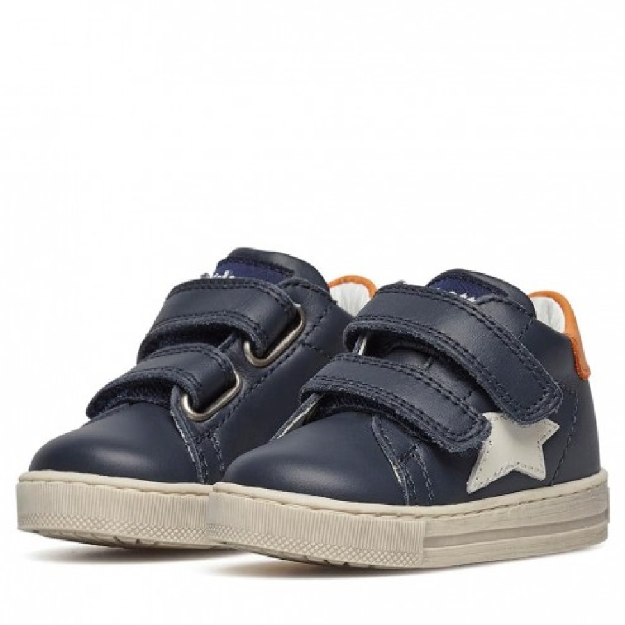 Boy FALCOTTO | Falcotto Sasha Vl - Leather Sneakers - Navy-Orange