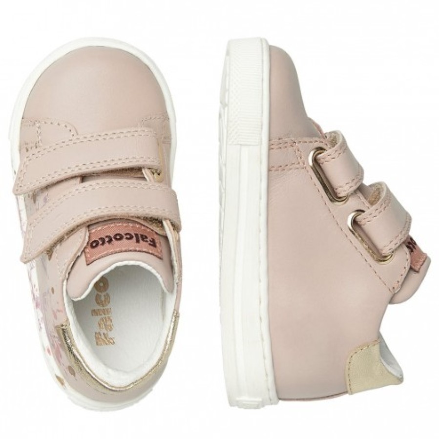 Girl FALCOTTO | Falcotto Lacus Vl - Leather Sneakers - Powder Pink-Platinum