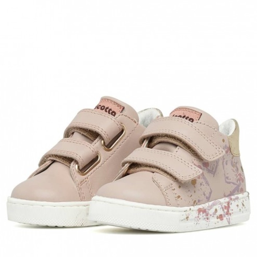 Girl FALCOTTO | Falcotto Lacus Vl - Leather Sneakers - Powder Pink-Platinum