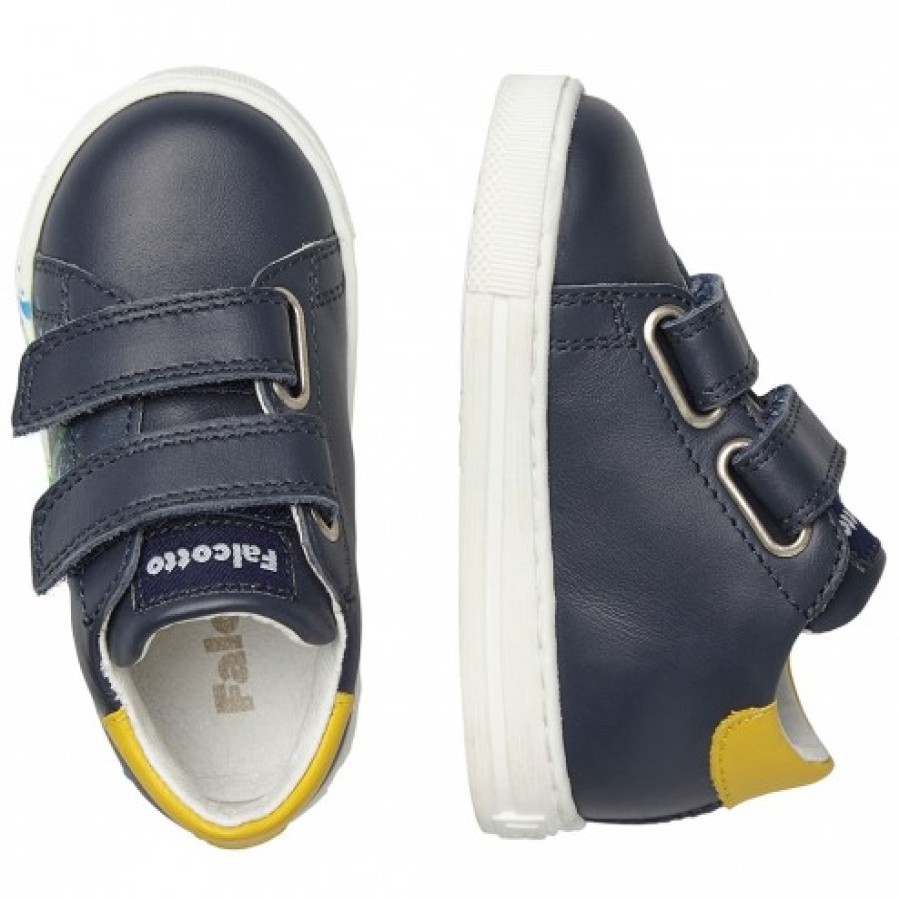 Boy FALCOTTO | Falcotto Lacus Vl - Leather Sneakers - Navy-Yellow