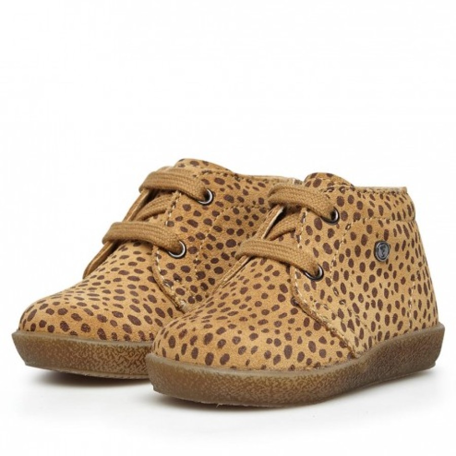 Girl FALCOTTO | Falcotto Conte - Lace-Up Suede Shoes With A Pony Print - Sand