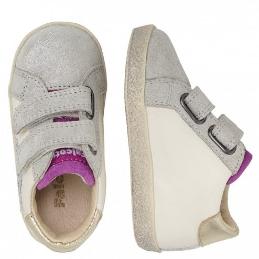 Girl FALCOTTO | Falcotto Alnoite High Vl - Leather And Suede Sneakers - Silver-Milk