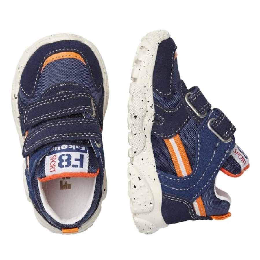 Boy FALCOTTO | Falcotto Amantea Stripe Vl. - Suede And Technical Fabric Sneakers - Navy