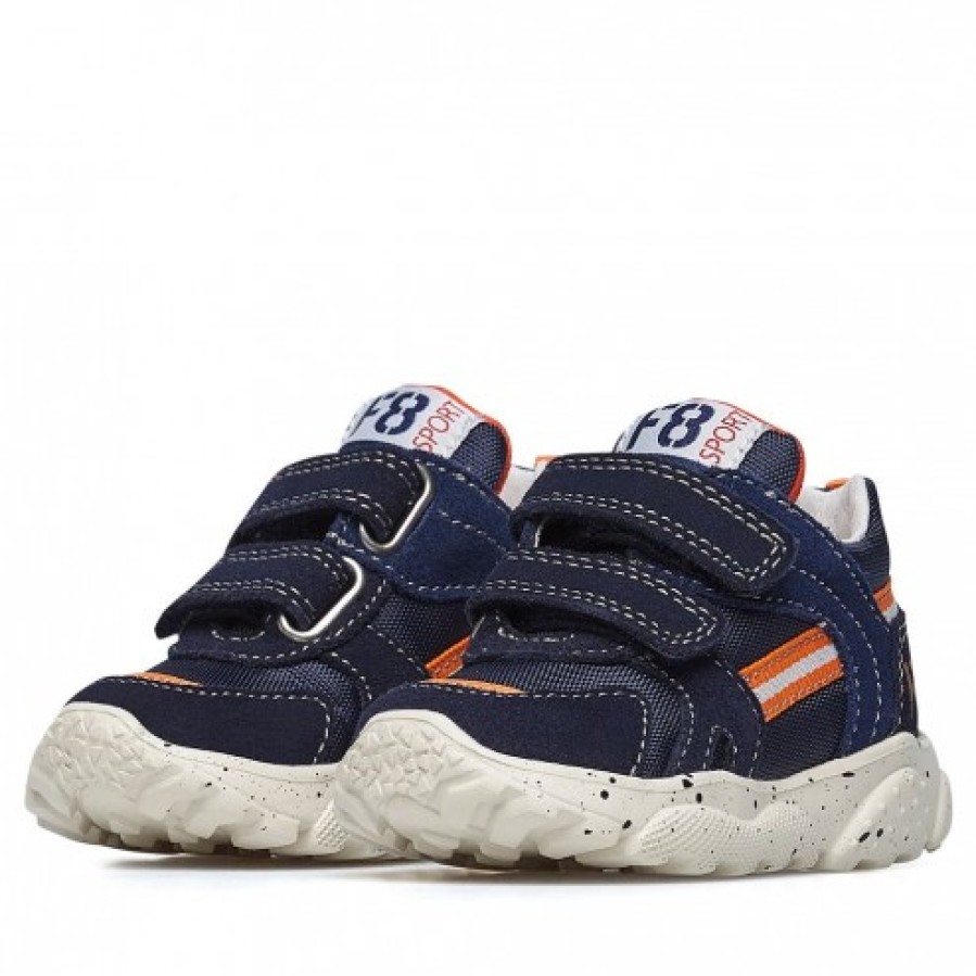 Boy FALCOTTO | Falcotto Amantea Stripe Vl. - Suede And Technical Fabric Sneakers - Navy