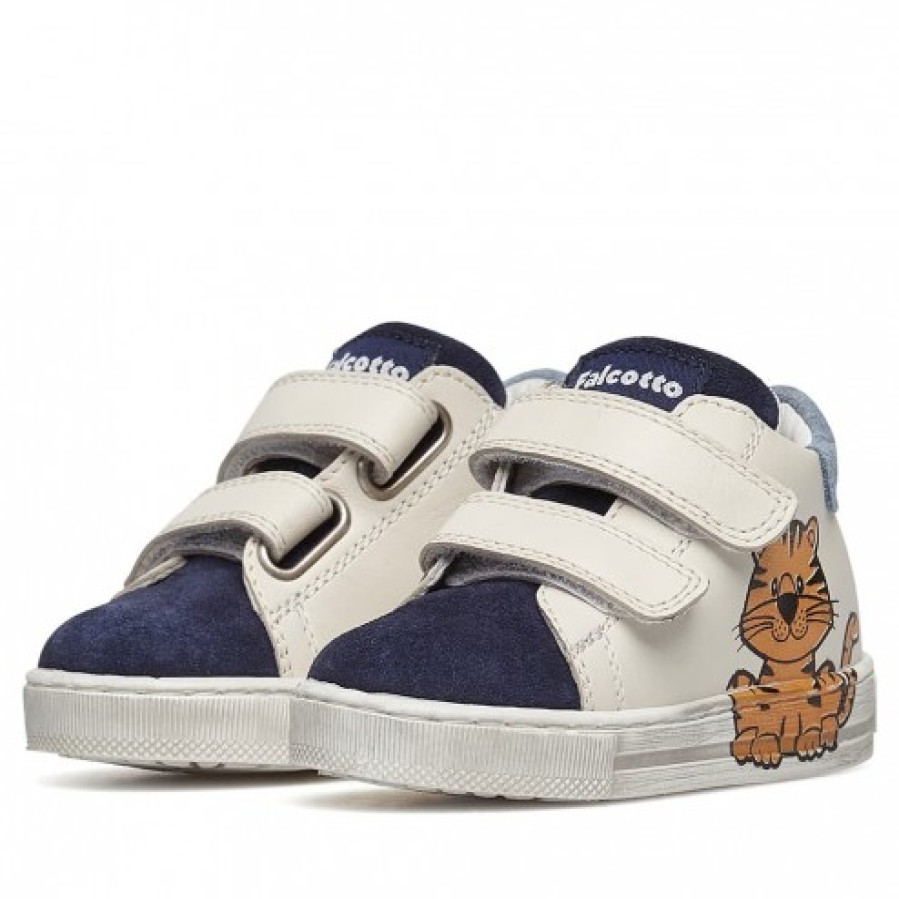 Boy FALCOTTO | Falcotto Filisi Vl - Leather And Suede Sneakers - Navy-Milk