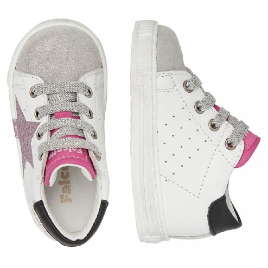 Girl FALCOTTO | Falcotto Salazar - Leather And Suede Sneakers - White-Silver-Purple