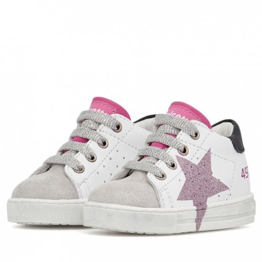 Girl FALCOTTO | Falcotto Salazar - Leather And Suede Sneakers - White-Silver-Purple