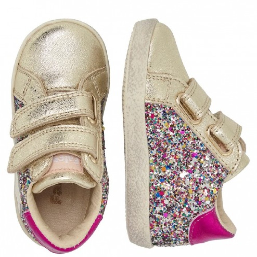 Girl FALCOTTO | Falcotto Alnoite High Vl - Leather Sneakers With Glitter - Platinum-Fucsia