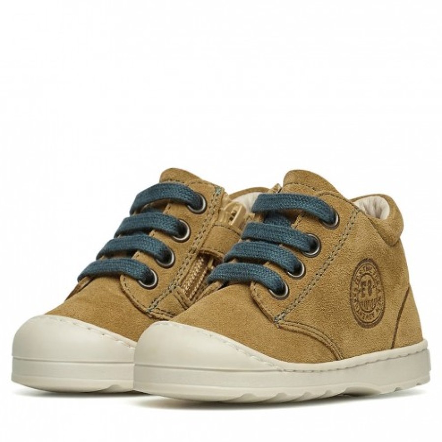 Boy FALCOTTO | Falcotto Labloom Zip - Suede Sneakers - Pumpkin-Dark Green