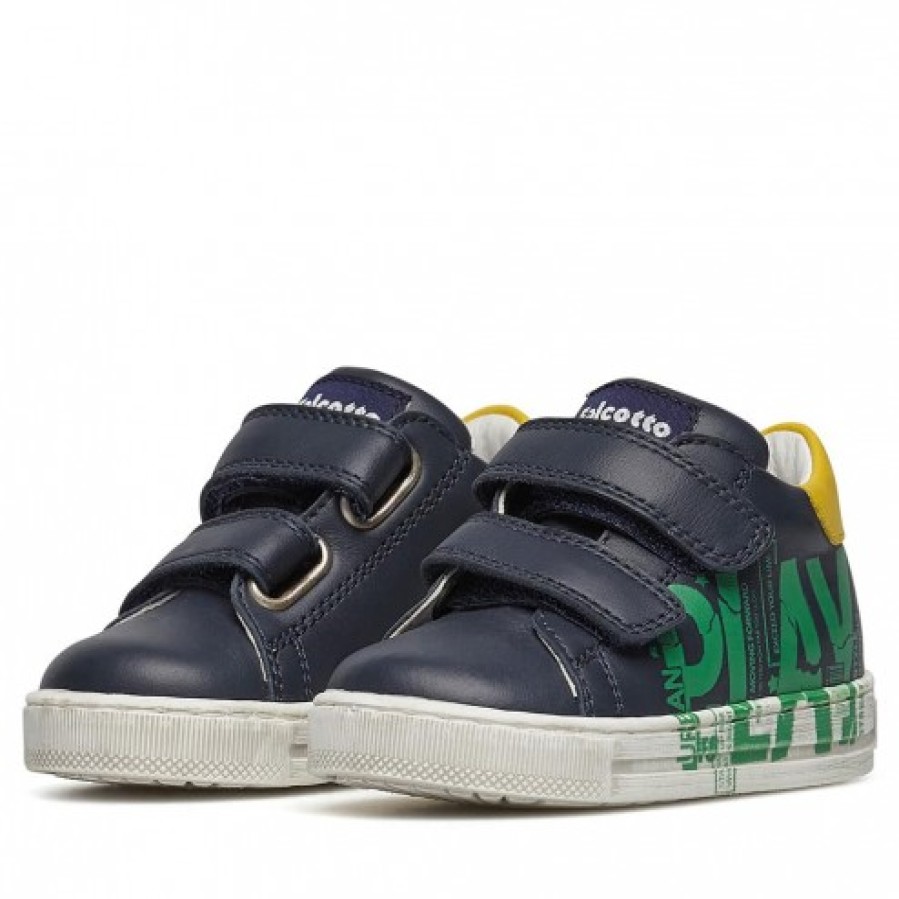 Boy FALCOTTO | Falcotto Tahole Vl - Leather Sneakers - Navy-Yellow