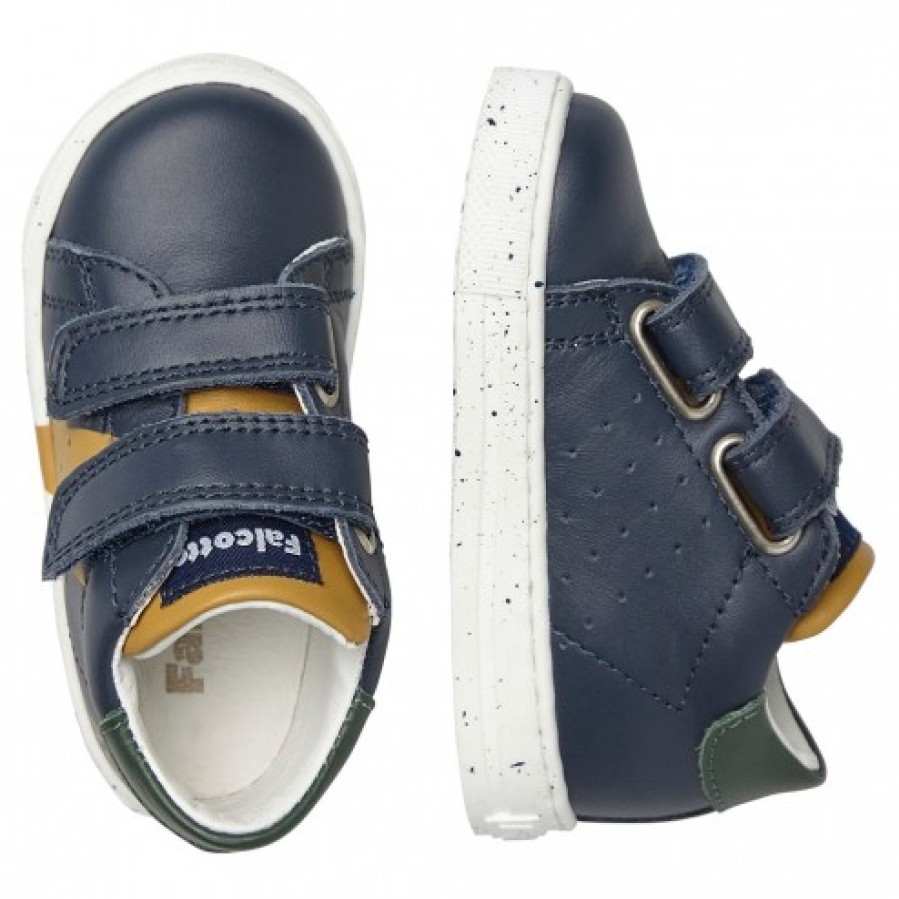 Boy FALCOTTO | Falcotto Salazar Vl - Leather Sneakers - Navy-Pumpkin