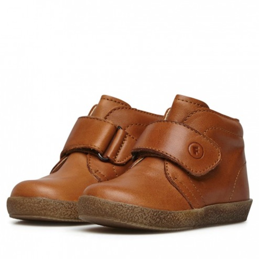 Boy FALCOTTO | Falcotto Conte Vl - Shoes In Brushed Nappa Leather With Velcro Closure - Cognac