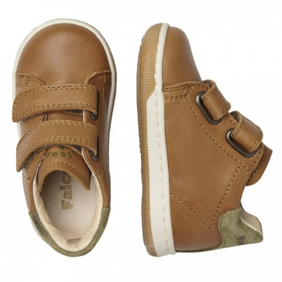 Boy FALCOTTO | Falcotto Adam Vl - Leather And Suede Sneakers - Cognac-Army Green