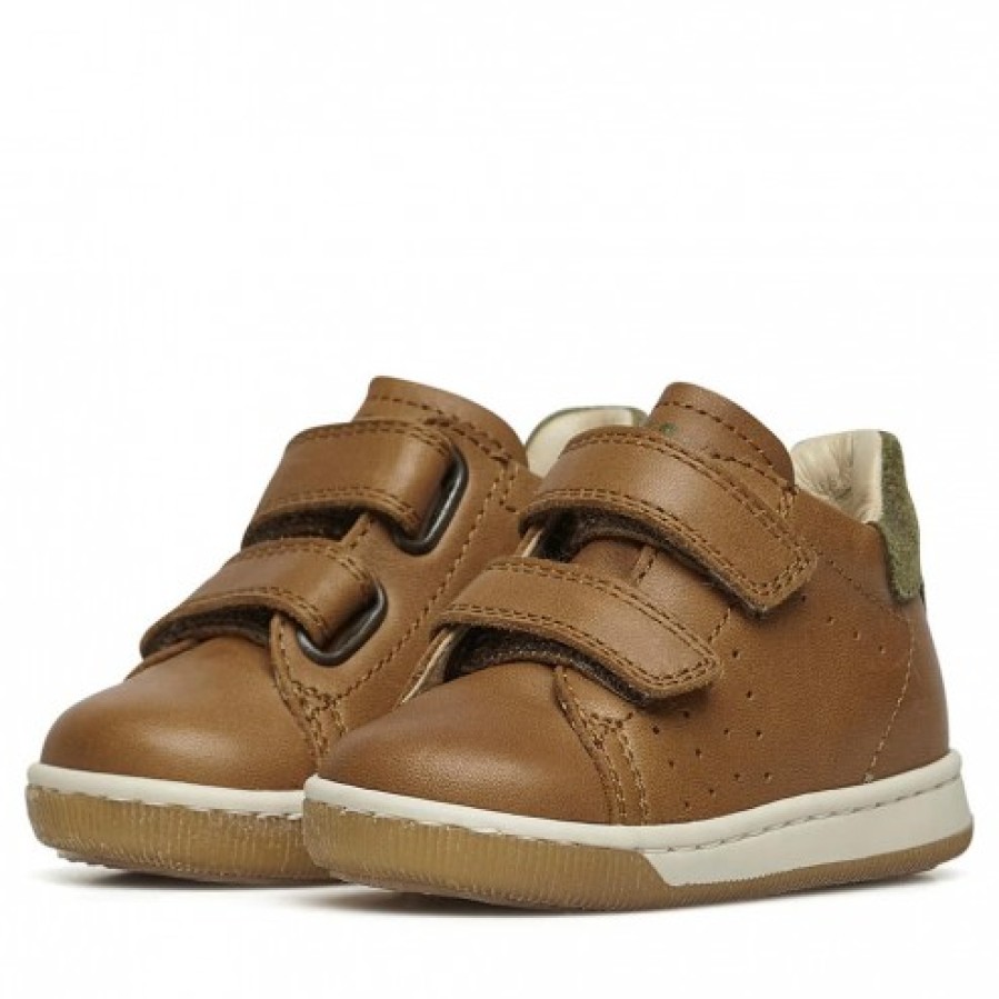 Boy FALCOTTO | Falcotto Adam Vl - Leather And Suede Sneakers - Cognac-Army Green