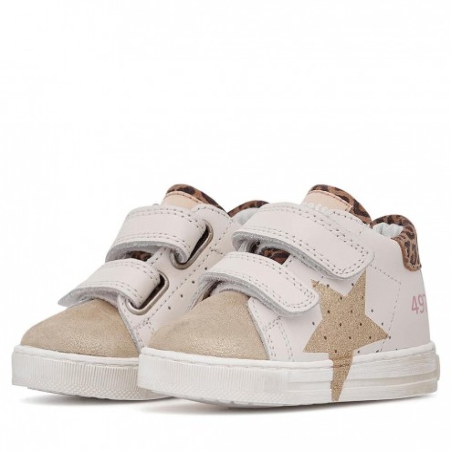 Girl FALCOTTO | Falcotto Salazar Vl - Leather And Suede Sneakers - Beige-Platinum