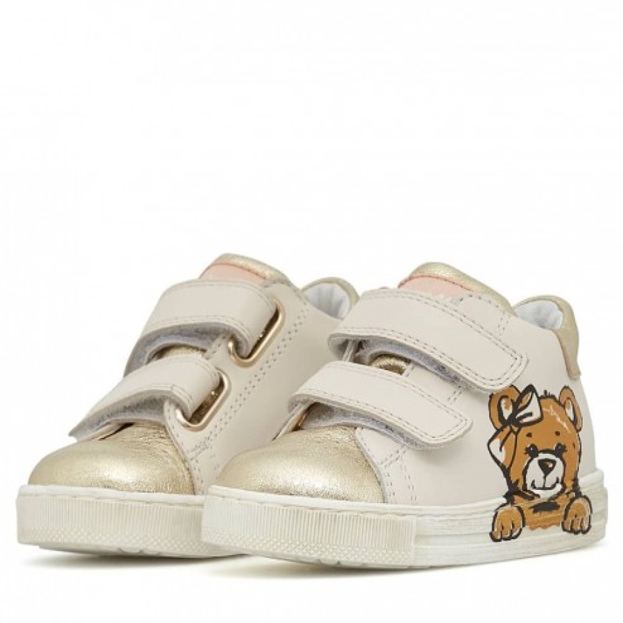 Girl FALCOTTO | Falcotto Wislei Vl - Leather Sneakers - Platinum-Milk