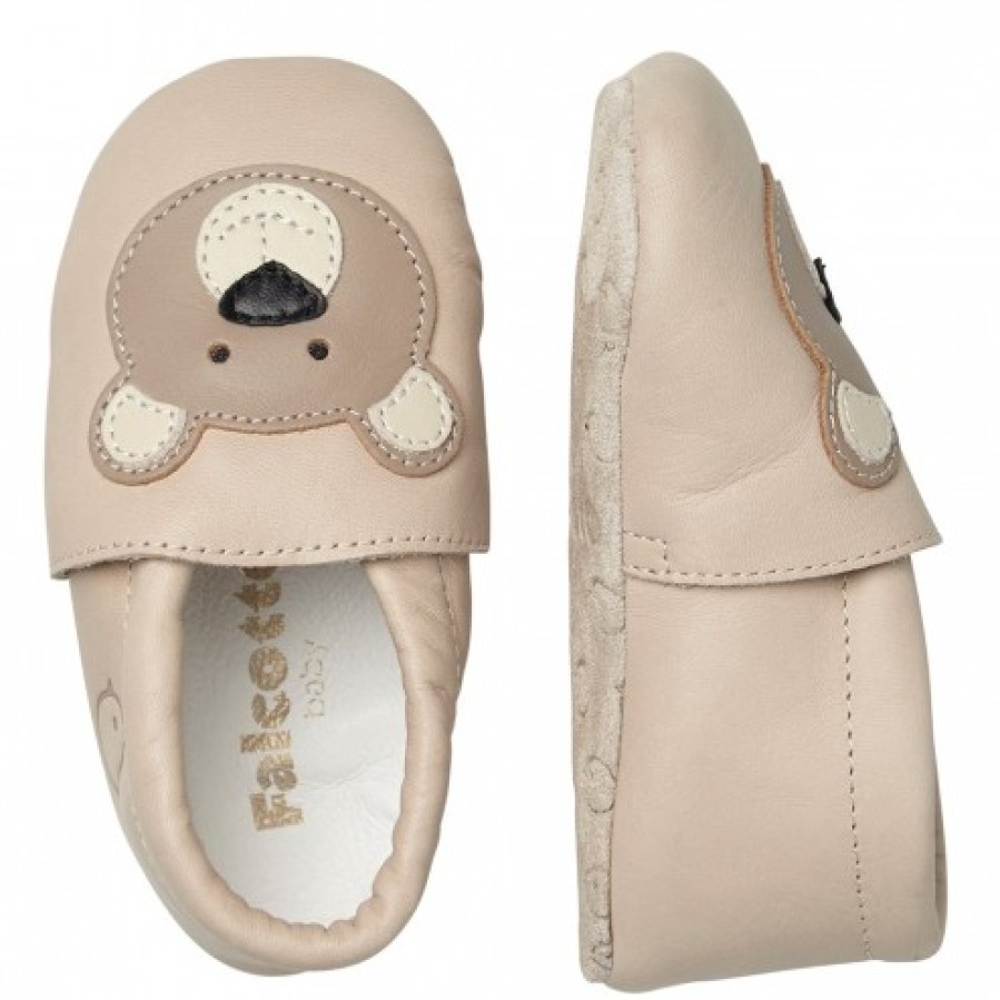 Boy FALCOTTO | Falcotto Bitty - Crib Shoes With Teddy Bear Patch - Beige