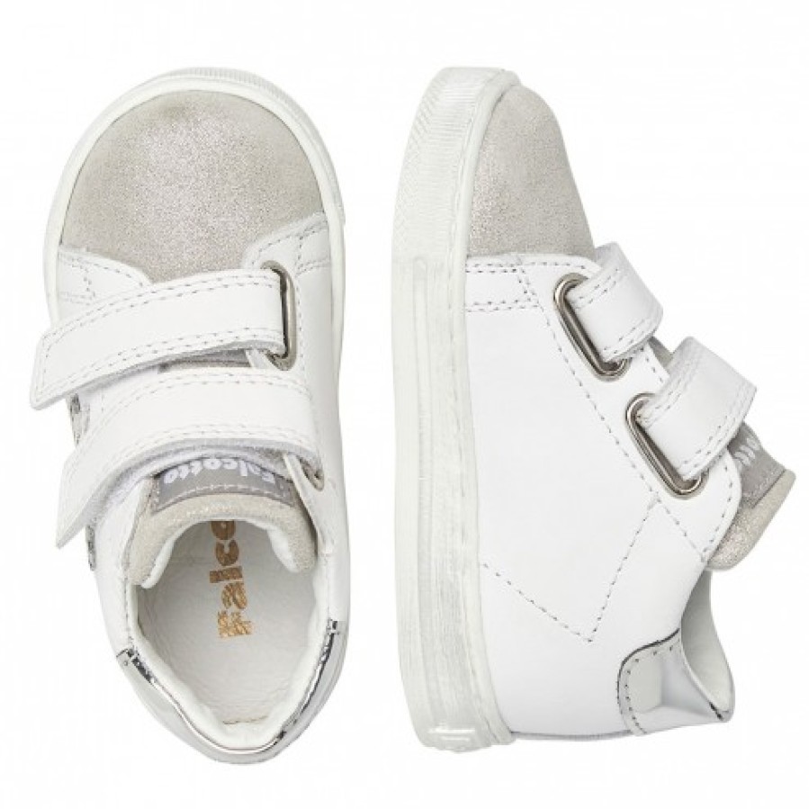 Girl FALCOTTO | Falcotto Sasha Vl - Leather And Suede Sneakers - White-Silver