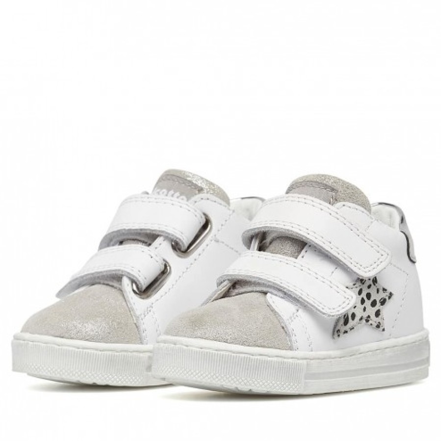 Girl FALCOTTO | Falcotto Sasha Vl - Leather And Suede Sneakers - White-Silver