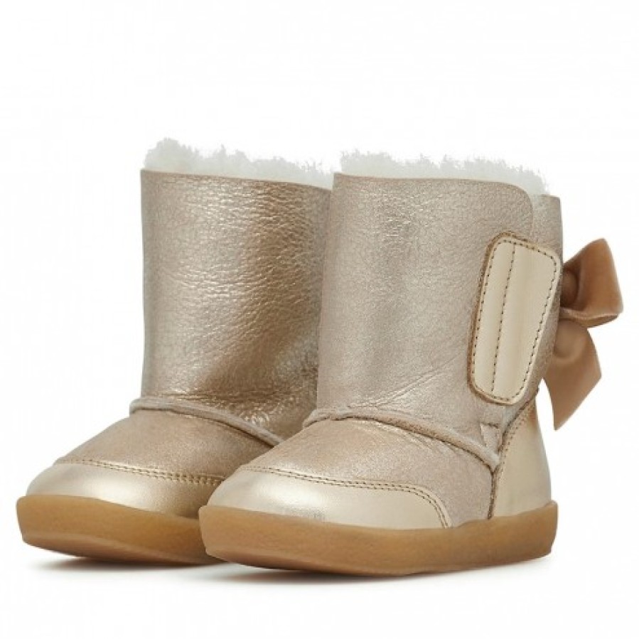 Girl FALCOTTO | Falcotto Lissi - Shearling-Lined Suede Boots With Glitter - Platinum