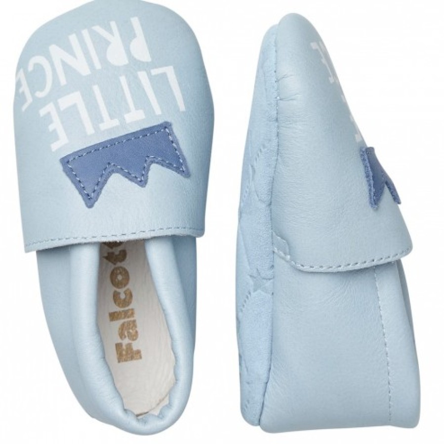 Boy FALCOTTO | Falcotto Tater - Crib Shoes With Crown Patch And Print - Sky Blue