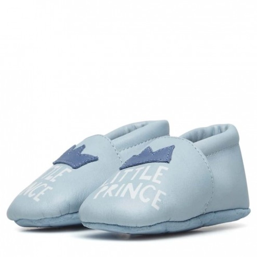 Boy FALCOTTO | Falcotto Tater - Crib Shoes With Crown Patch And Print - Sky Blue