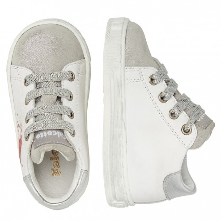 Girl FALCOTTO | Falcotto Corrason - Leather And Suede Sneakers - White-Silver