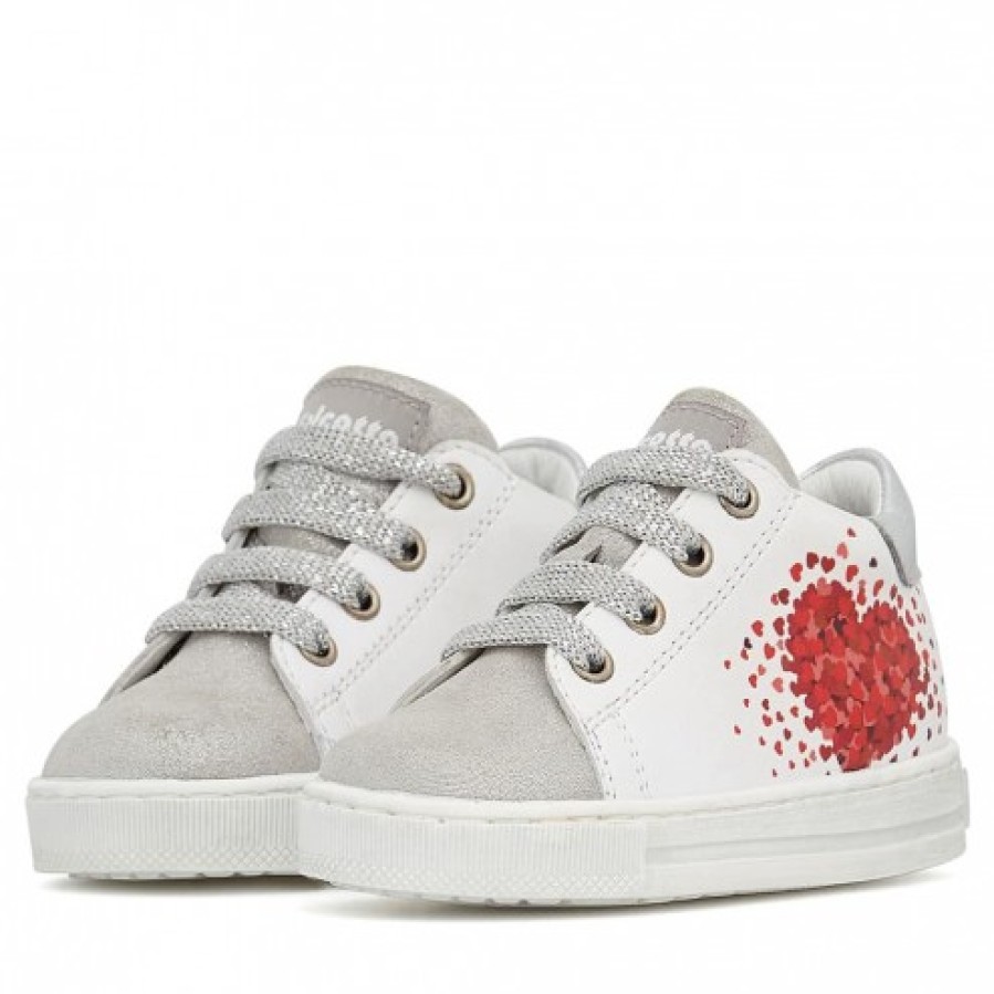 Girl FALCOTTO | Falcotto Corrason - Leather And Suede Sneakers - White-Silver