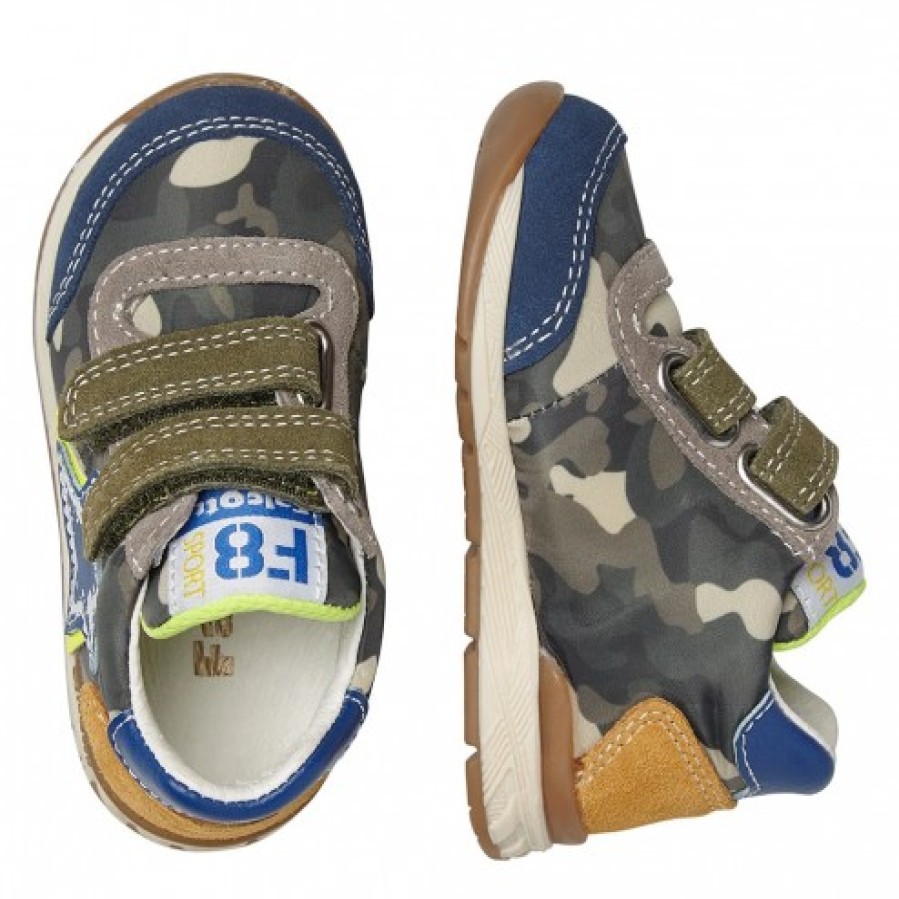 Boy FALCOTTO | Falcotto New Ferdi Vl. - Suede And Camouflage-Print Fabric Sports Sneakers - Military-Navy