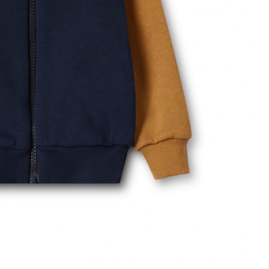 Boy FALCOTTO | Stig - Sweatshirt With Zipper - Navy-Cognac