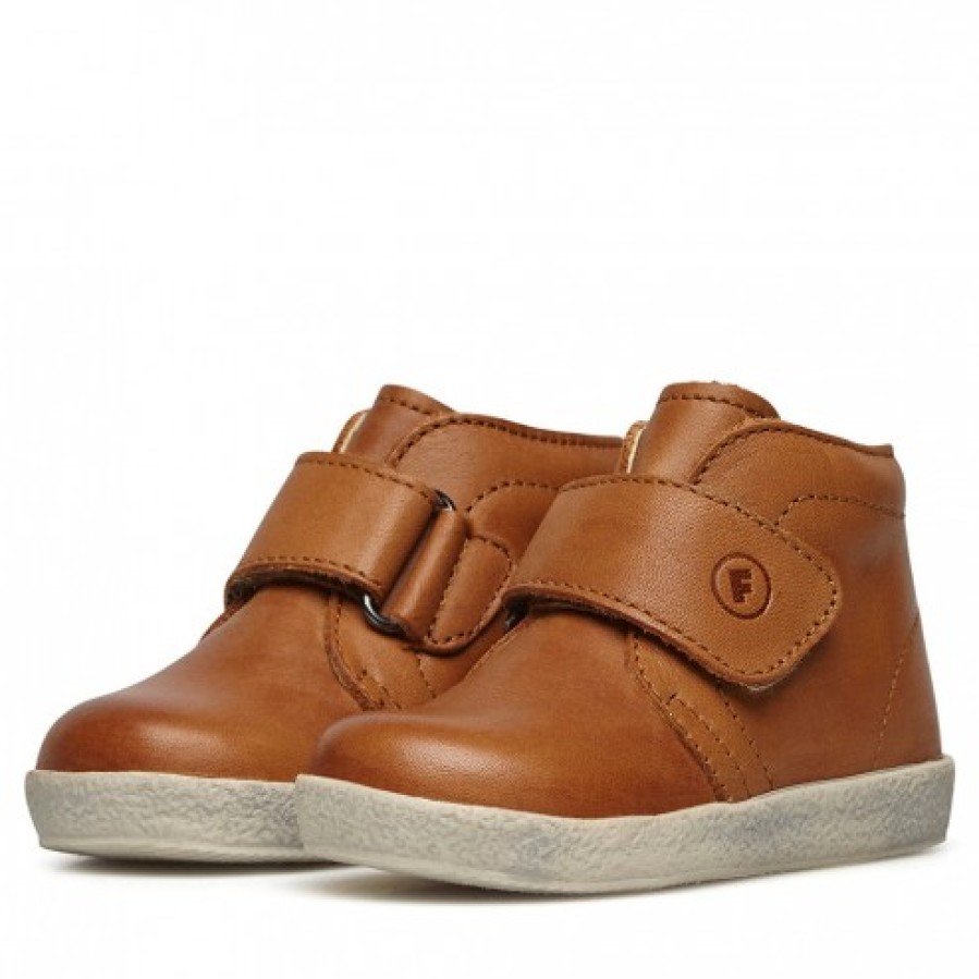 Boy FALCOTTO | Falcotto Conte Vl - Shoes In Brushed Nappa Leather With Velcro Closure - Cognac