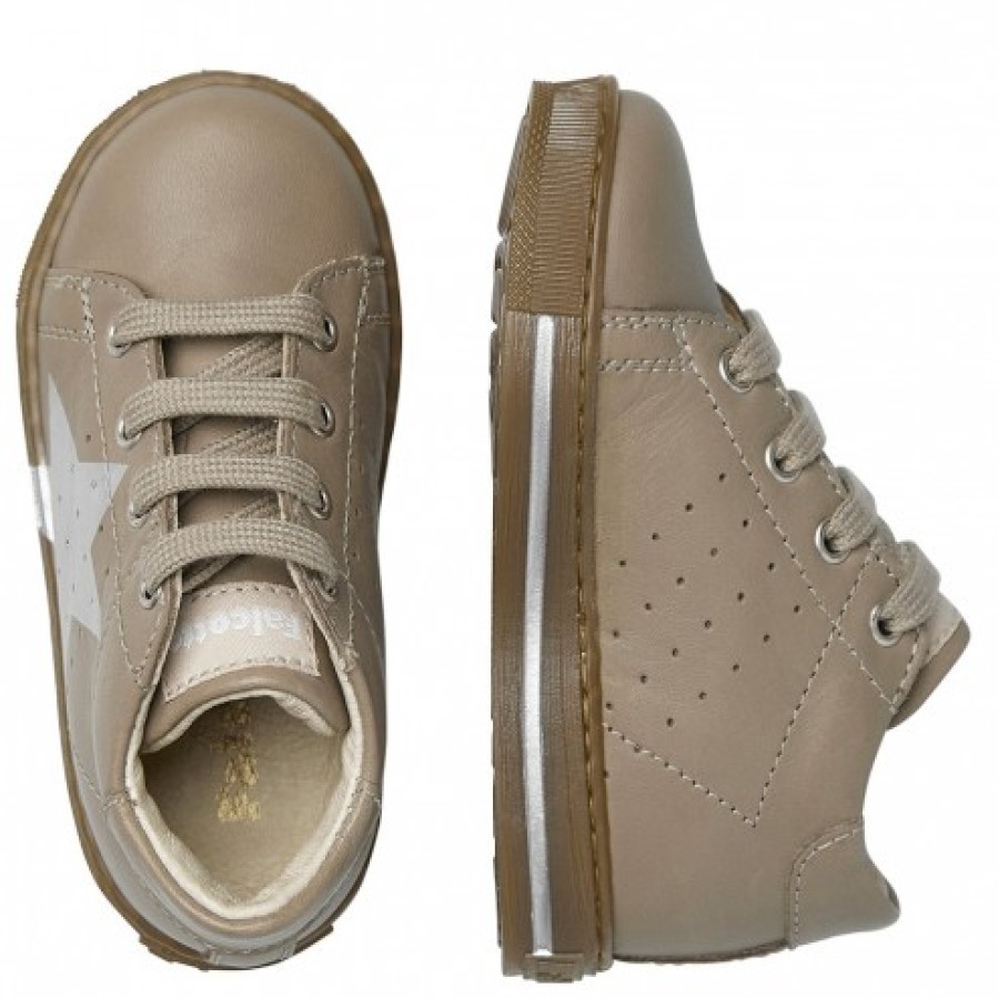 Girl FALCOTTO | Falcotto Venus - Calfskin Sneakers With Colourful Maxi-Star Detail - Beige