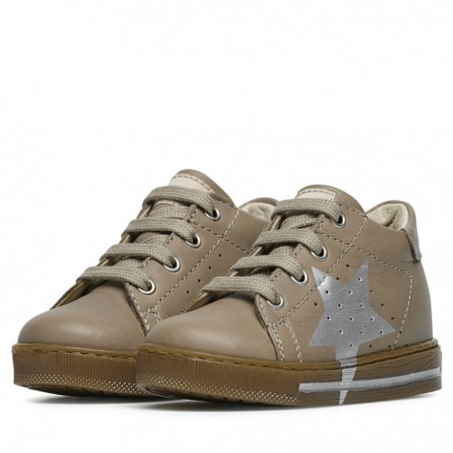 Girl FALCOTTO | Falcotto Venus - Calfskin Sneakers With Colourful Maxi-Star Detail - Beige