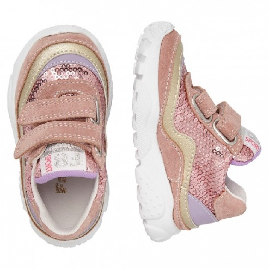 Girl FALCOTTO | Falcotto Amantea Vl. - Suede And Fabric Sneakers - Pink