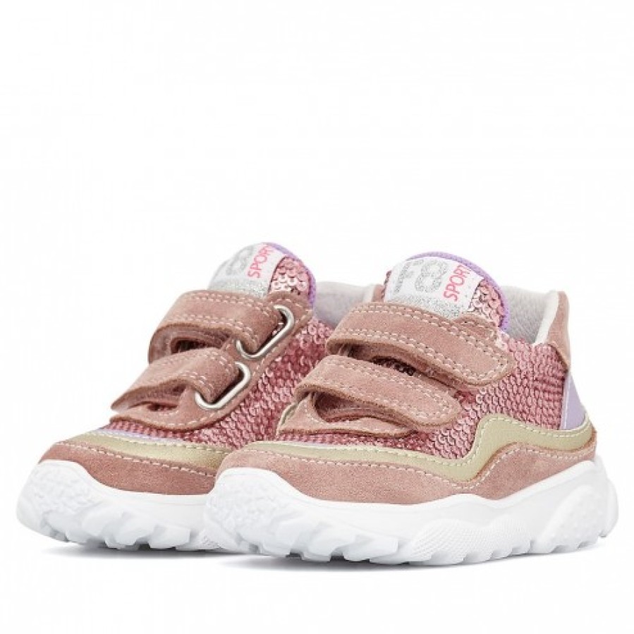 Girl FALCOTTO | Falcotto Amantea Vl. - Suede And Fabric Sneakers - Pink