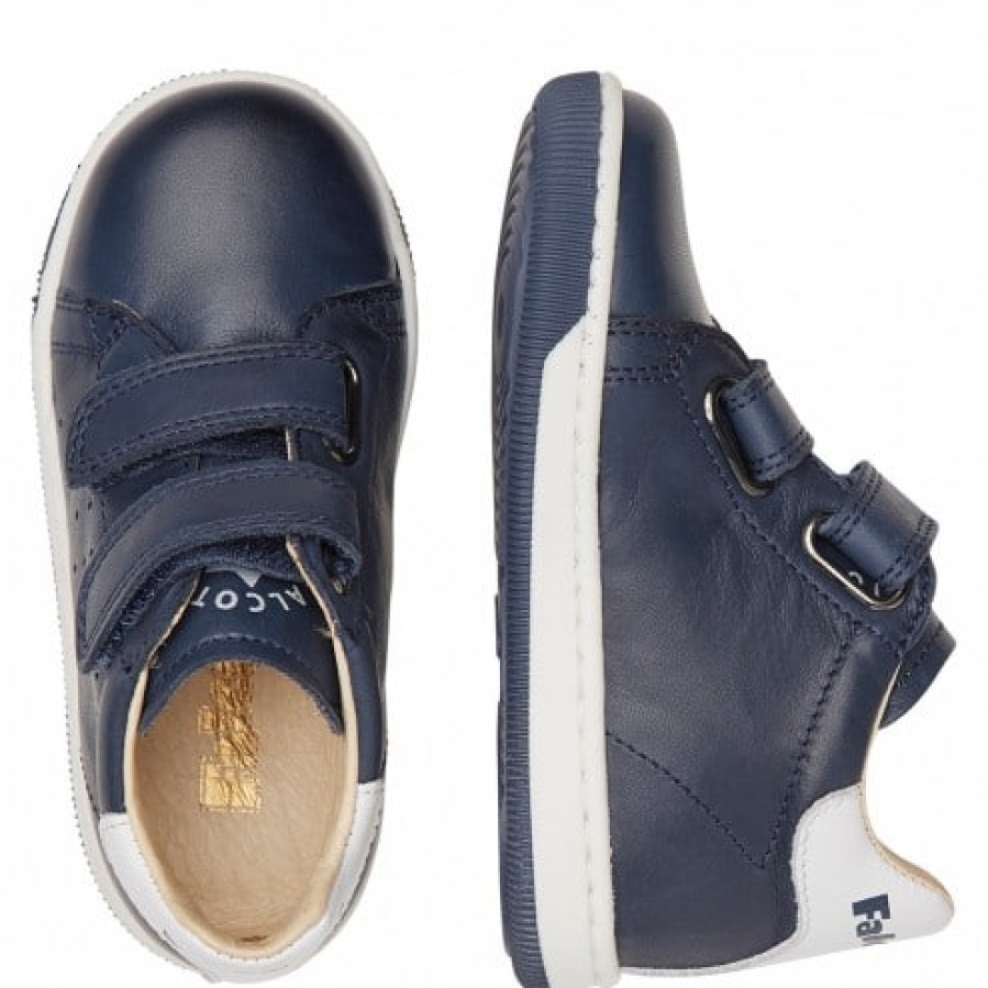 Boy FALCOTTO | Falcotto Adam Vl - Nappa Sneakers With Velcro - Blue-White