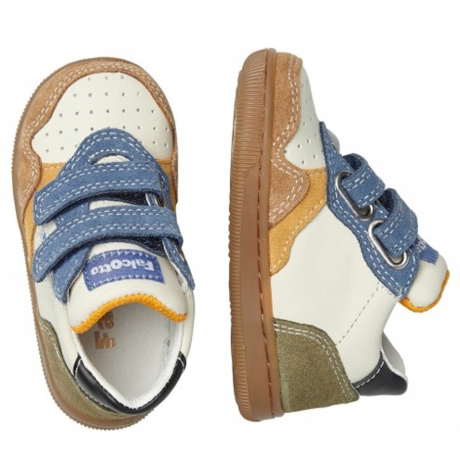 Boy FALCOTTO | Falcotto Klip Vl. - Leather And Suede Sneakers - White-Brown