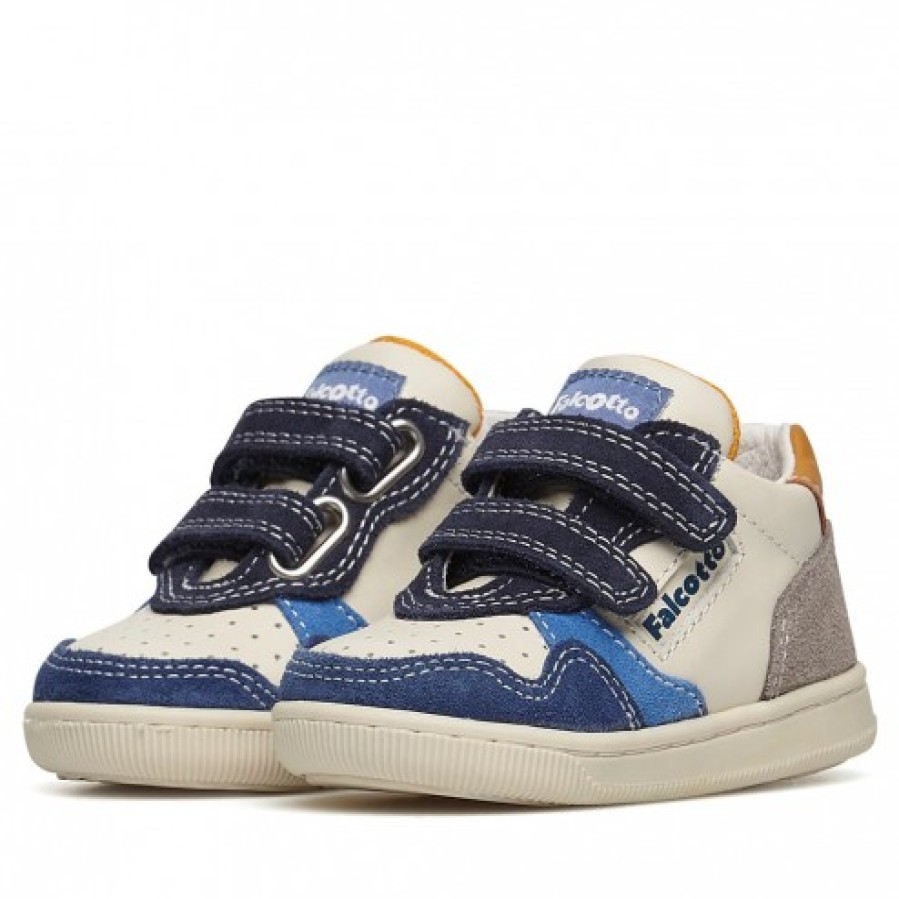 Boy FALCOTTO | Falcotto Klip Vl. - Leather And Suede Sneakers - White-Light Blue