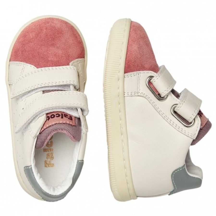 Girl FALCOTTO | Falcotto Kiner Vl - Leather And Suede Sneakers - Pink-White