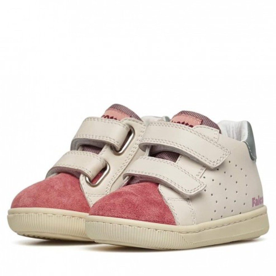 Girl FALCOTTO | Falcotto Kiner Vl - Leather And Suede Sneakers - Pink-White