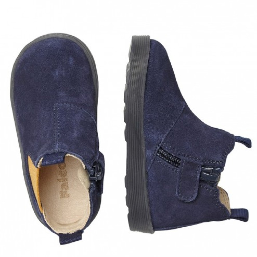 Boy FALCOTTO | Falcotto Tarbell - Beatle Boots With Zip - Navy-Pumpkin