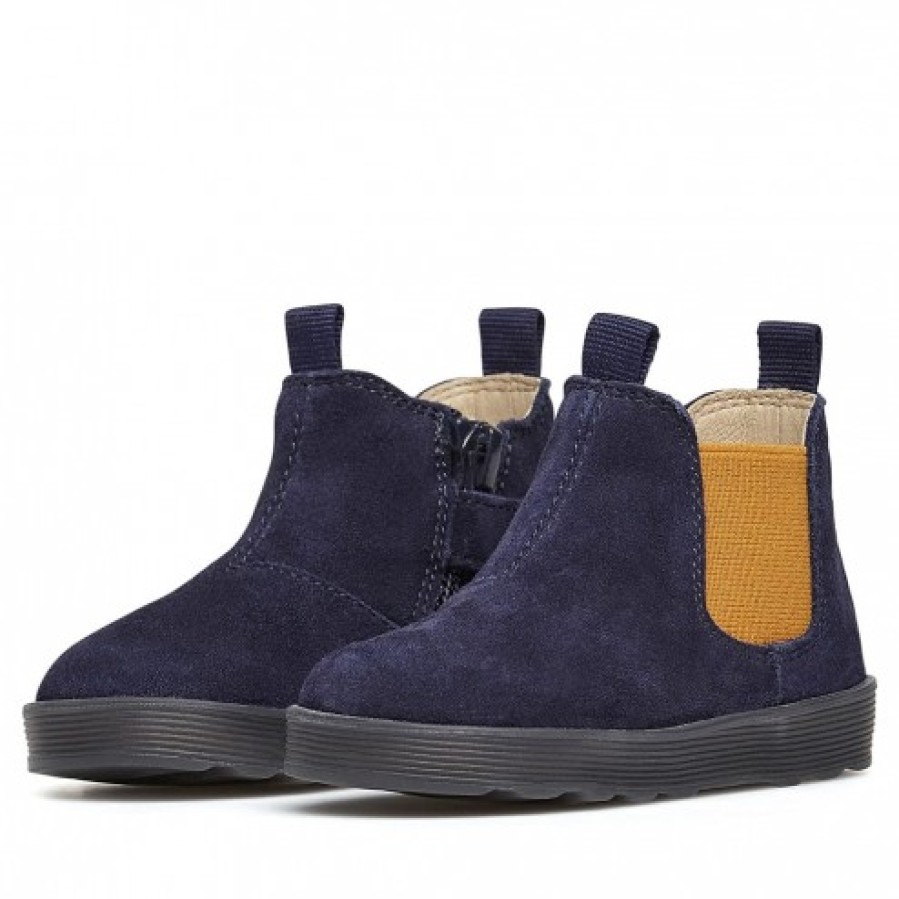 Boy FALCOTTO | Falcotto Tarbell - Beatle Boots With Zip - Navy-Pumpkin