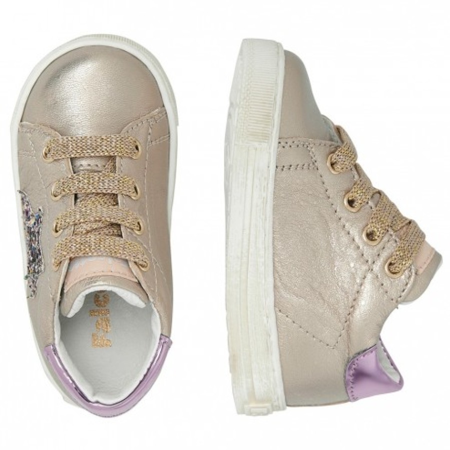 Girl FALCOTTO | Falcotto Sasha - Laminated Leather Sneakers - Nut