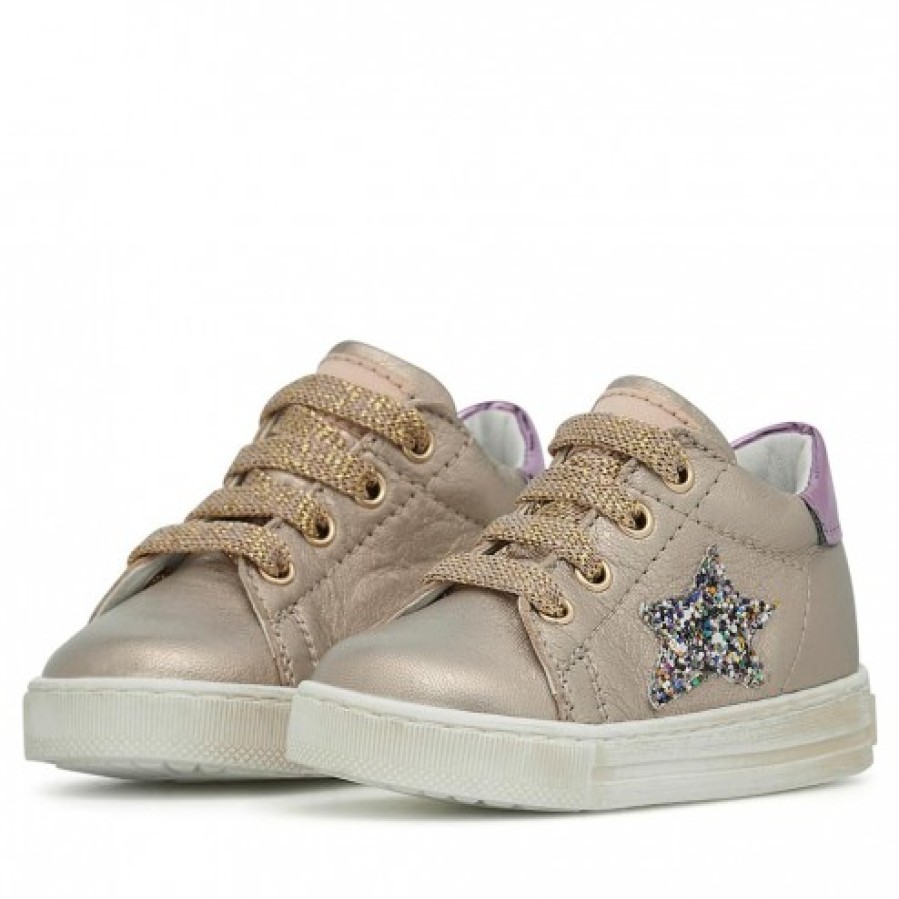 Girl FALCOTTO | Falcotto Sasha - Laminated Leather Sneakers - Nut