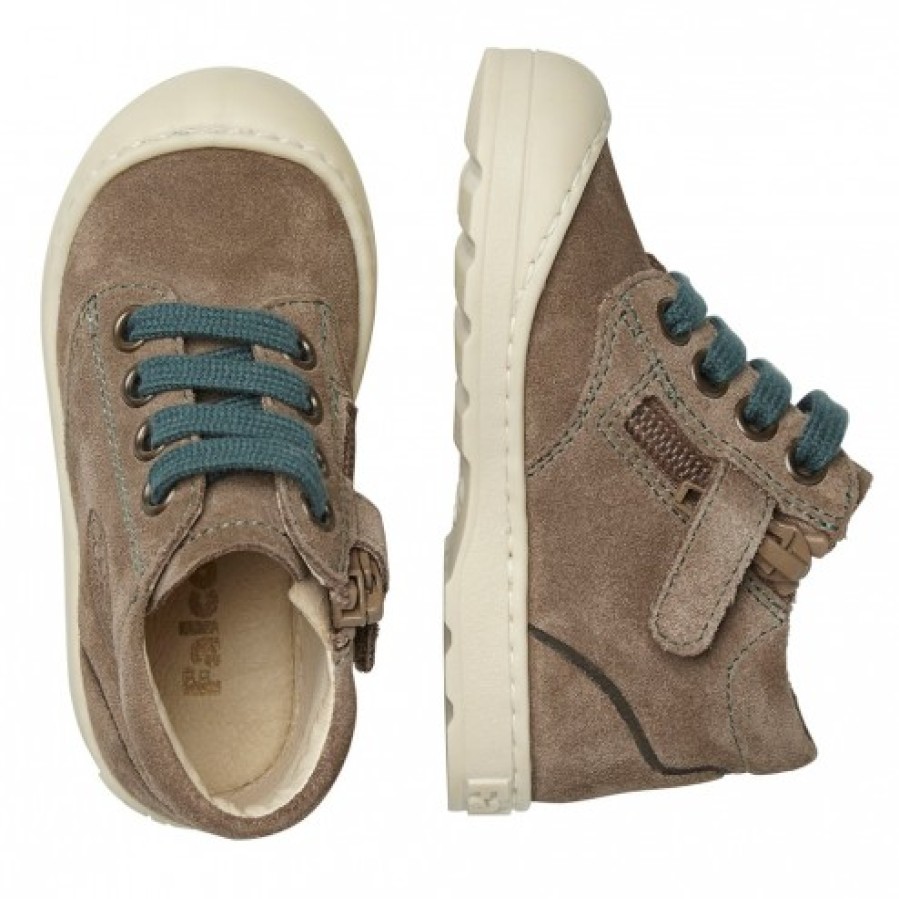 Boy FALCOTTO | Falcotto Labloom Zip - Suede Sneakers - Brown-Green