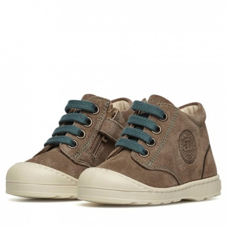 Boy FALCOTTO | Falcotto Labloom Zip - Suede Sneakers - Brown-Green