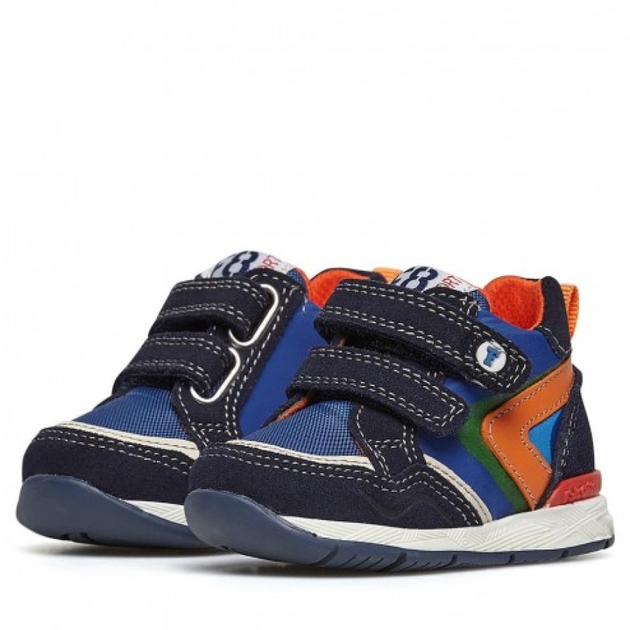 Boy FALCOTTO | Falcotto Zak 3 Vl. - Leather And Fabric Sneakers - Navy Blue-Grey