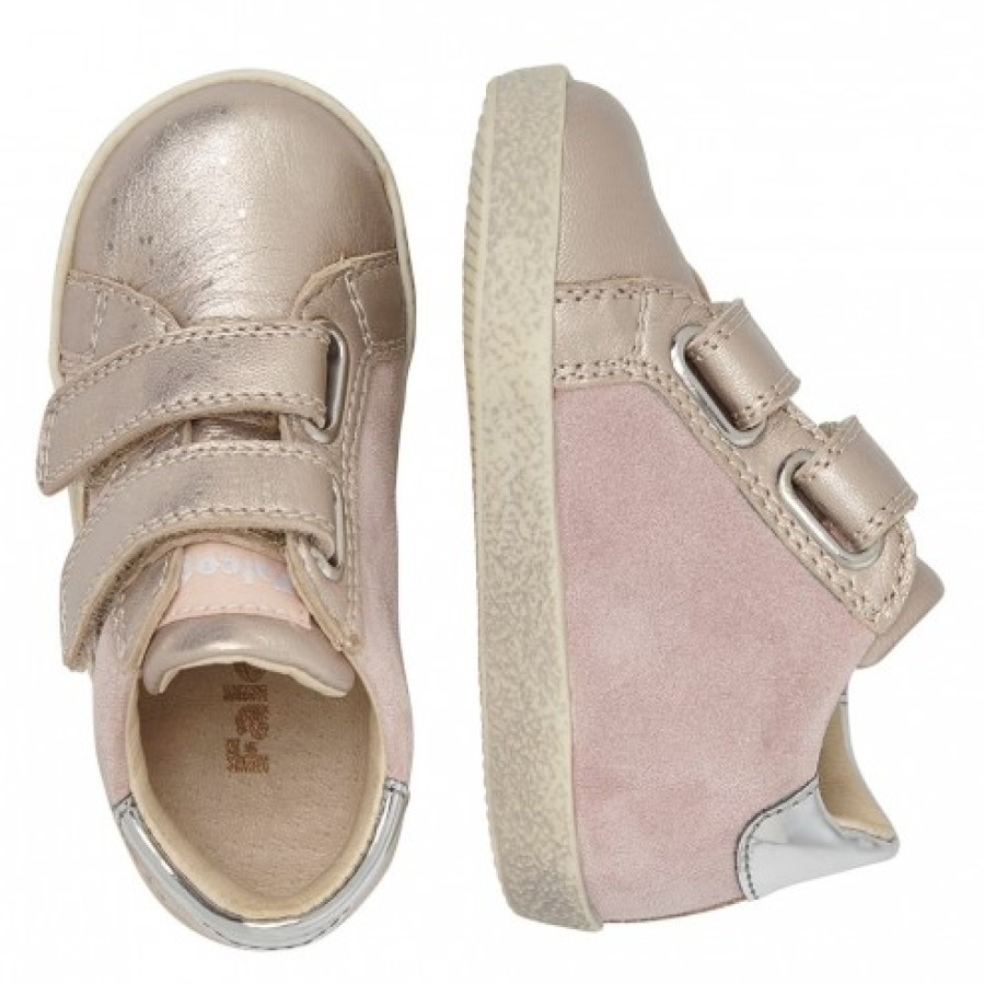 Girl FALCOTTO | Falcotto Panki Vl - Leather And Suede Sneakers - Powder Pink